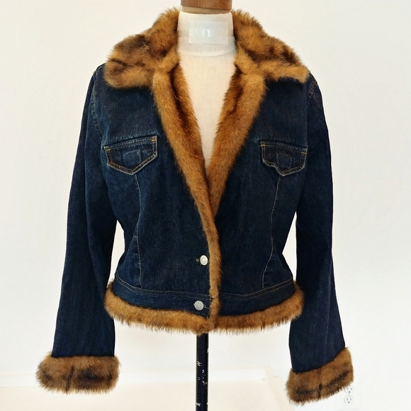 No Boundaries Jackets & Blazers - No Boundries Faux Fur Trimmed Jean Jacket